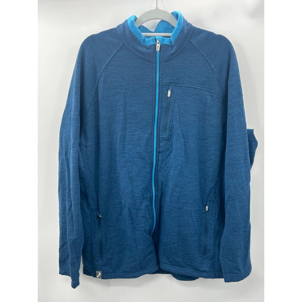 Icebreaker 200 Sierra Long Sleeve Zip Mens Equinox Merino Wool XXL Blue